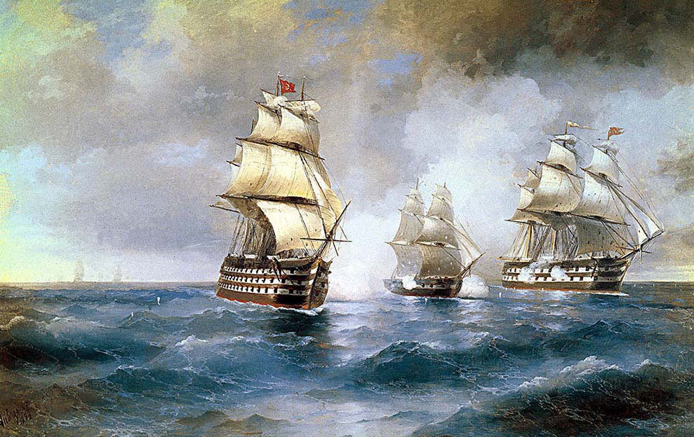 Brig Mercury Attacked by Two Turkish Ships